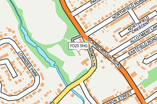 YO25 5HG map - OS OpenMap – Local (Ordnance Survey)