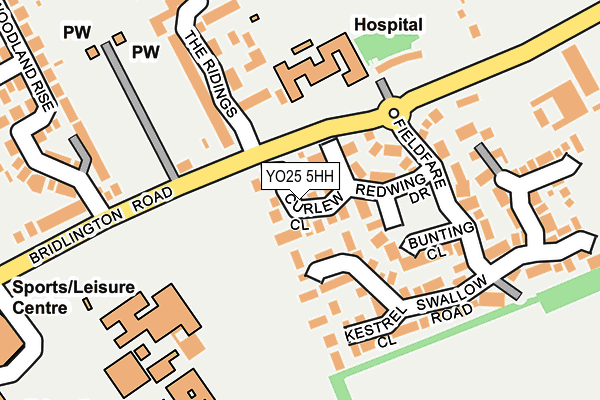 YO25 5HH map - OS OpenMap – Local (Ordnance Survey)