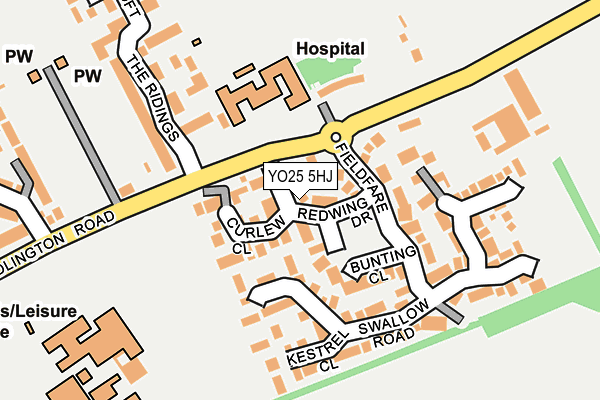 YO25 5HJ map - OS OpenMap – Local (Ordnance Survey)