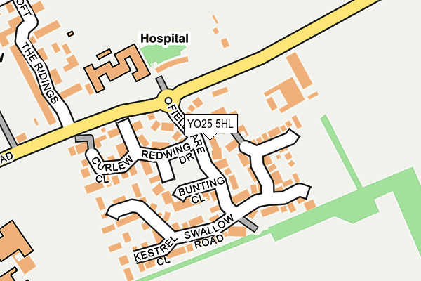 YO25 5HL map - OS OpenMap – Local (Ordnance Survey)