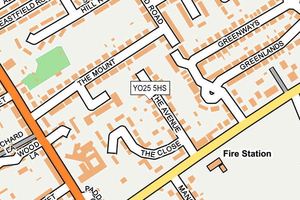 YO25 5HS map - OS OpenMap – Local (Ordnance Survey)