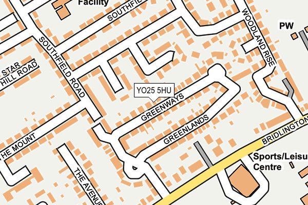 YO25 5HU map - OS OpenMap – Local (Ordnance Survey)