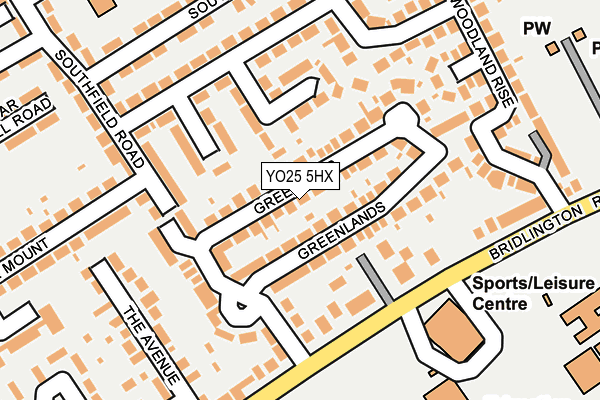 YO25 5HX map - OS OpenMap – Local (Ordnance Survey)
