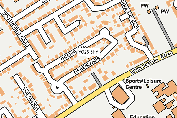 YO25 5HY map - OS OpenMap – Local (Ordnance Survey)