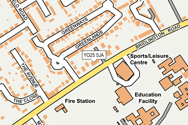 YO25 5JA map - OS OpenMap – Local (Ordnance Survey)