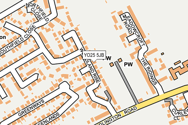 YO25 5JB map - OS OpenMap – Local (Ordnance Survey)