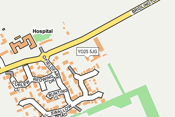 YO25 5JG map - OS OpenMap – Local (Ordnance Survey)