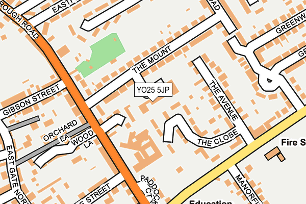 YO25 5JP map - OS OpenMap – Local (Ordnance Survey)