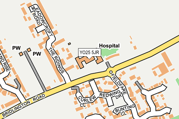 YO25 5JR map - OS OpenMap – Local (Ordnance Survey)