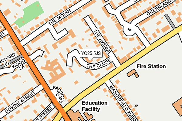 YO25 5JS map - OS OpenMap – Local (Ordnance Survey)