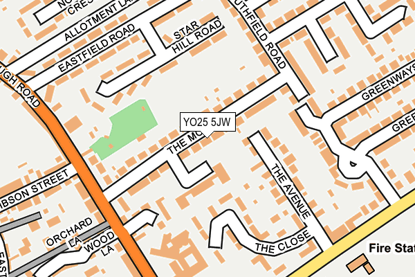 YO25 5JW map - OS OpenMap – Local (Ordnance Survey)