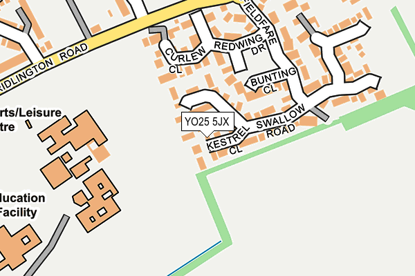 YO25 5JX map - OS OpenMap – Local (Ordnance Survey)