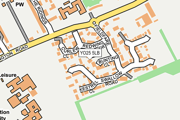 YO25 5LB map - OS OpenMap – Local (Ordnance Survey)