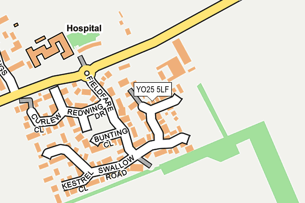 YO25 5LF map - OS OpenMap – Local (Ordnance Survey)