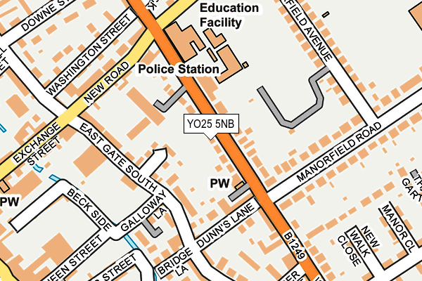 YO25 5NB map - OS OpenMap – Local (Ordnance Survey)