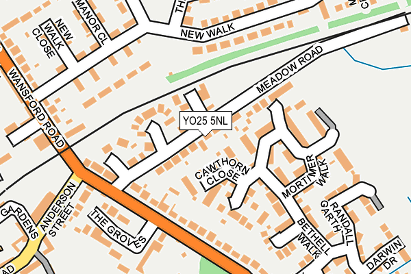 YO25 5NL map - OS OpenMap – Local (Ordnance Survey)