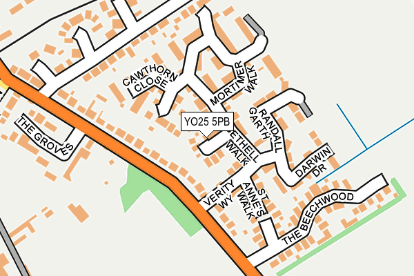 YO25 5PB map - OS OpenMap – Local (Ordnance Survey)