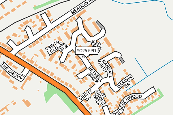 YO25 5PD map - OS OpenMap – Local (Ordnance Survey)