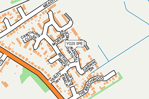 YO25 5PE map - OS OpenMap – Local (Ordnance Survey)
