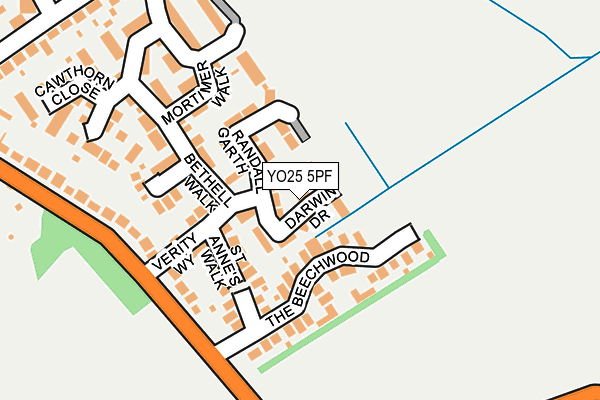 YO25 5PF map - OS OpenMap – Local (Ordnance Survey)