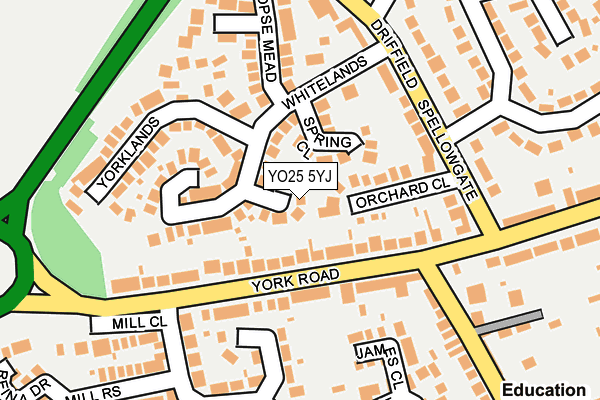 YO25 5YJ map - OS OpenMap – Local (Ordnance Survey)