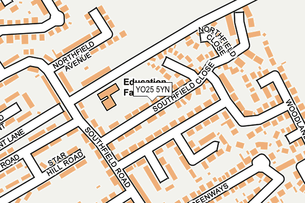 YO25 5YN map - OS OpenMap – Local (Ordnance Survey)