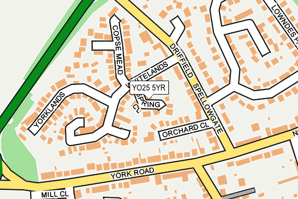 YO25 5YR map - OS OpenMap – Local (Ordnance Survey)