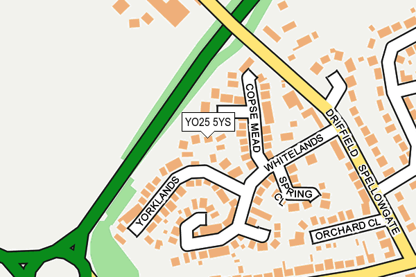 YO25 5YS map - OS OpenMap – Local (Ordnance Survey)