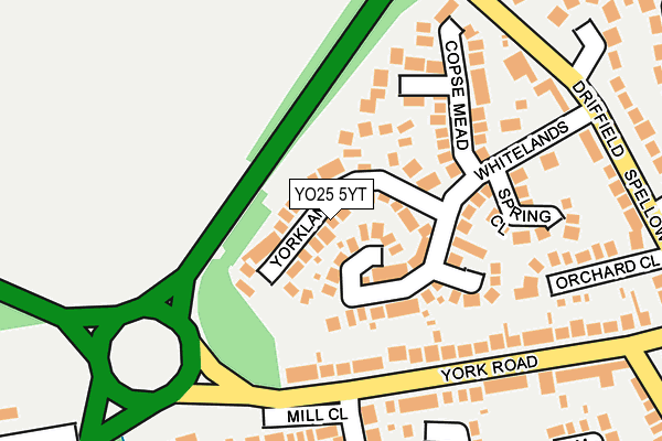 YO25 5YT map - OS OpenMap – Local (Ordnance Survey)