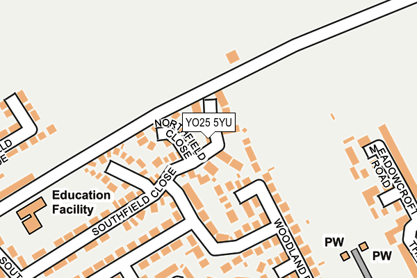 YO25 5YU map - OS OpenMap – Local (Ordnance Survey)
