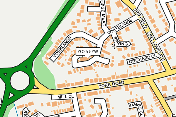 YO25 5YW map - OS OpenMap – Local (Ordnance Survey)