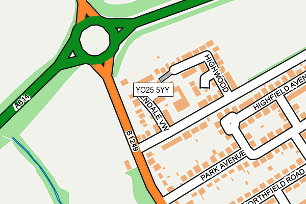 YO25 5YY map - OS OpenMap – Local (Ordnance Survey)