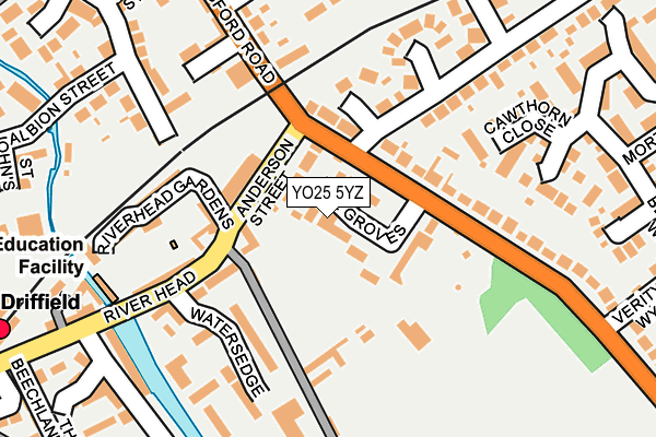 YO25 5YZ map - OS OpenMap – Local (Ordnance Survey)