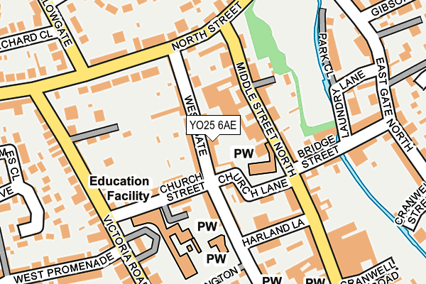 YO25 6AE map - OS OpenMap – Local (Ordnance Survey)