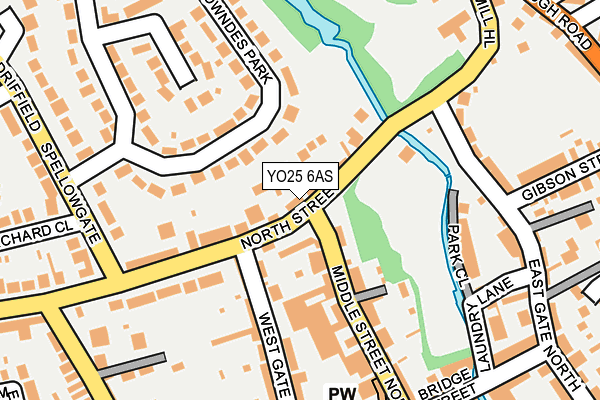 YO25 6AS map - OS OpenMap – Local (Ordnance Survey)