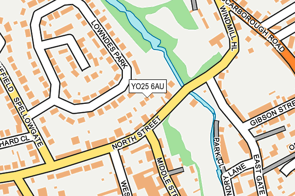 YO25 6AU map - OS OpenMap – Local (Ordnance Survey)