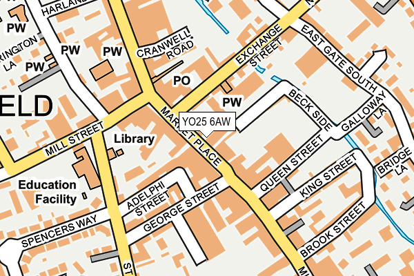 YO25 6AW map - OS OpenMap – Local (Ordnance Survey)