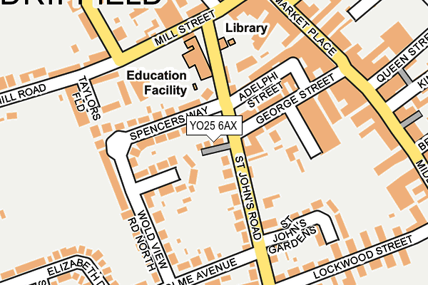 YO25 6AX map - OS OpenMap – Local (Ordnance Survey)