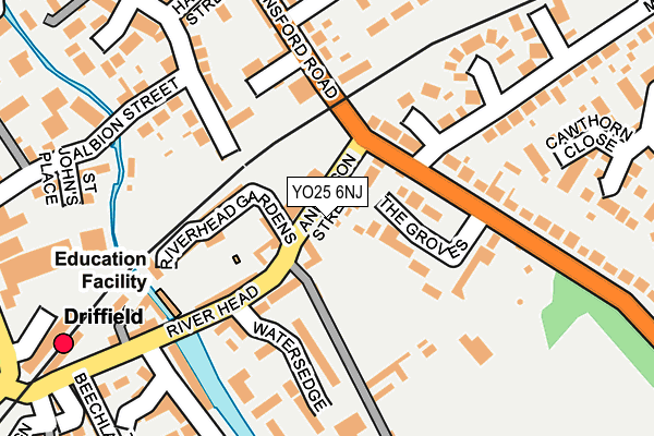YO25 6NJ map - OS OpenMap – Local (Ordnance Survey)