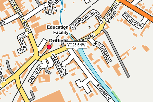YO25 6NW map - OS OpenMap – Local (Ordnance Survey)