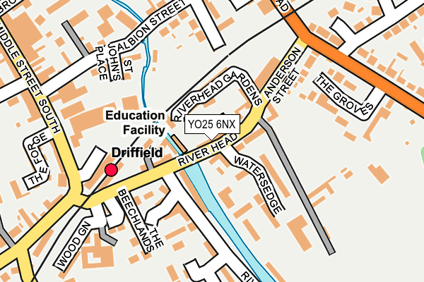 YO25 6NX map - OS OpenMap – Local (Ordnance Survey)