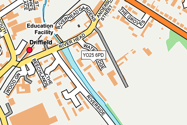 YO25 6PD map - OS OpenMap – Local (Ordnance Survey)