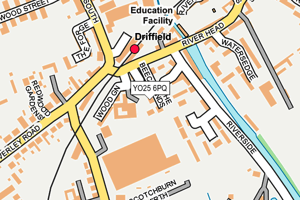 YO25 6PQ map - OS OpenMap – Local (Ordnance Survey)