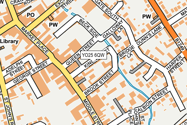 YO25 6QW map - OS OpenMap – Local (Ordnance Survey)