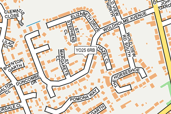 YO25 6RB map - OS OpenMap – Local (Ordnance Survey)