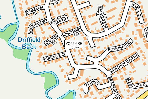 YO25 6RE map - OS OpenMap – Local (Ordnance Survey)