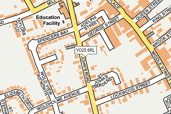 YO25 6RL map - OS OpenMap – Local (Ordnance Survey)