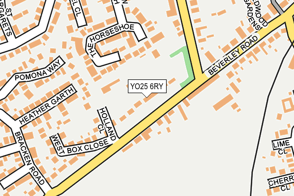 YO25 6RY map - OS OpenMap – Local (Ordnance Survey)