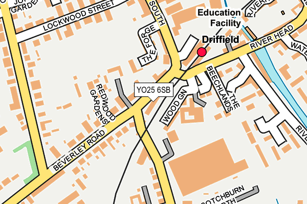 YO25 6SB map - OS OpenMap – Local (Ordnance Survey)