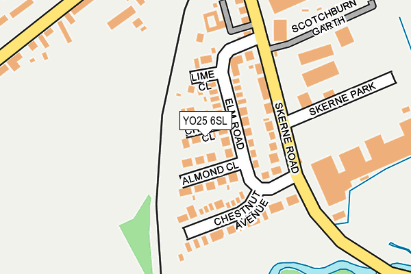 YO25 6SL map - OS OpenMap – Local (Ordnance Survey)